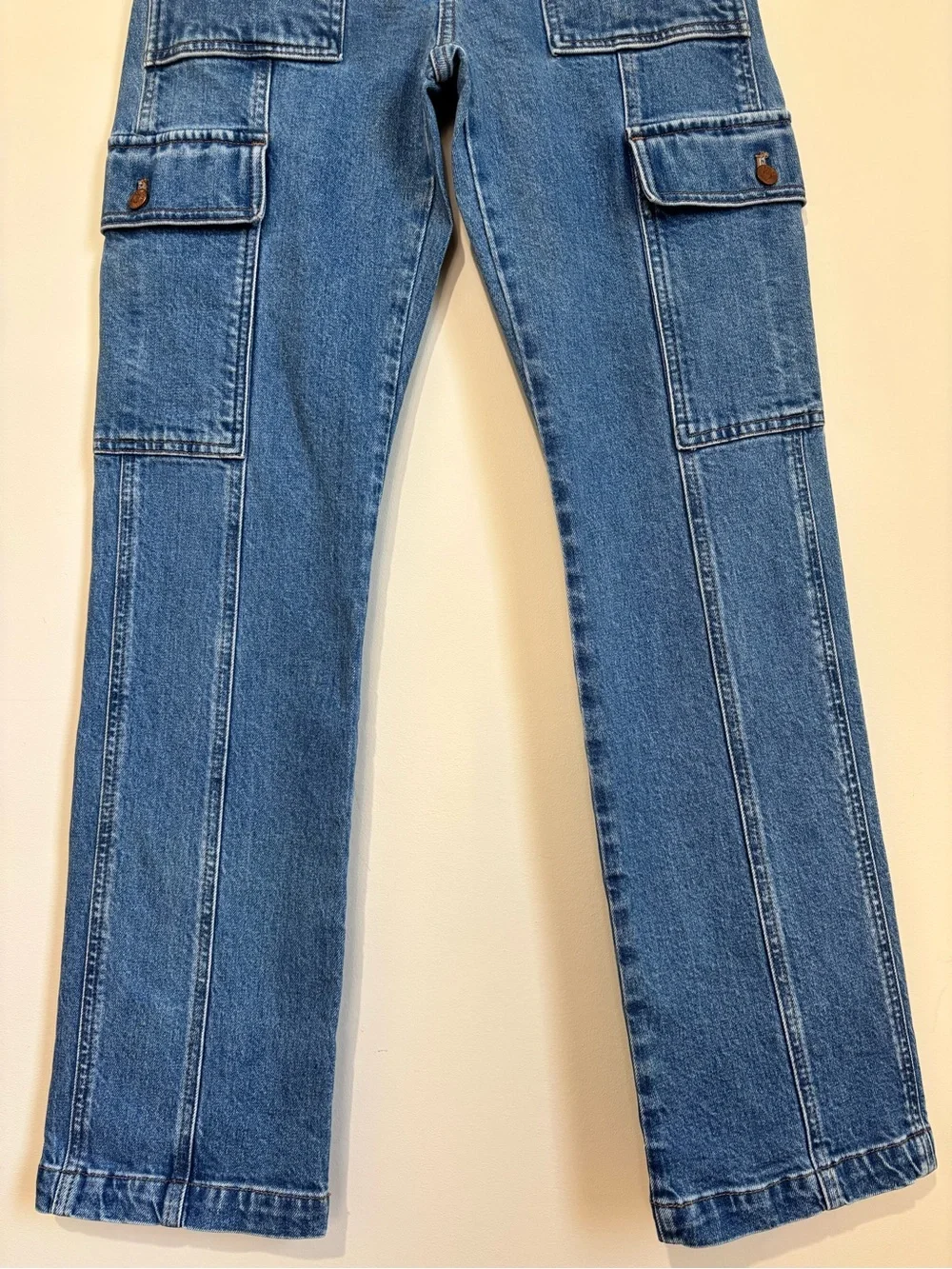 Madewell Preppy Grunge Utility High Rise 90s Straight Leg Cargo Jeans W23/ L29